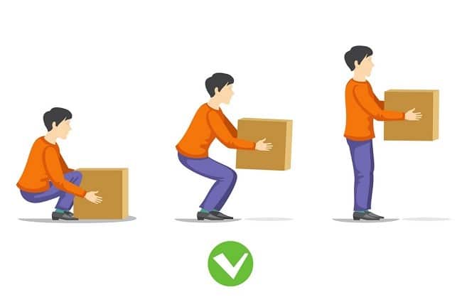 وضعیت بدنی صحیح برای بلند کردن اشیاء