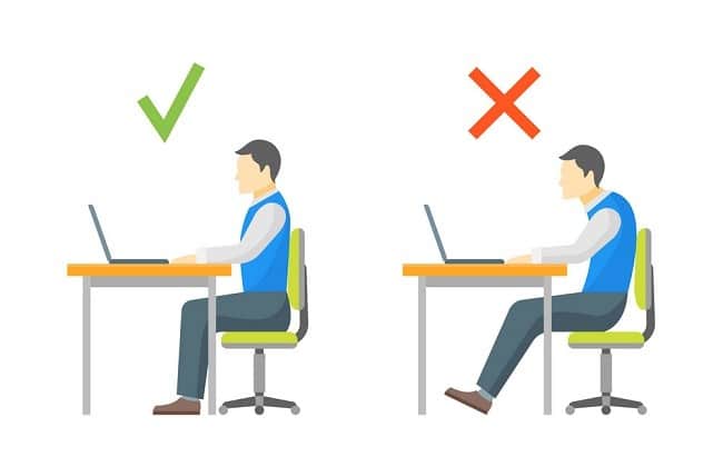 وضعیت بدنی صحیح در هنگام نشستن